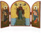 NKlaus Gottesmutter von Athos Ikone Triptychon Holz 25x16cm Christlich 13876