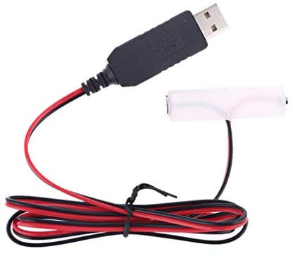 LR6 AA-Batterie-Eliminator, USB-Netzteilkabel, ersetzt 1-4 Stück, 1,5 V AA-Batterien, 100 cm… (AA)