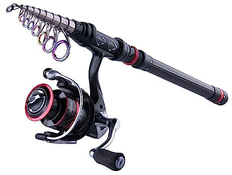 Angelrute Profi Angeln Reel Rod Combo 1,8 M-3,6 M Carbon Faser Teleskop Angelrute mit Spinning Reel Meer Boot Felsen Angeln Set Angeln Rute (Size : 2.4M Rod 3000 Reel)