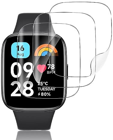 Mayfun [3 Piezas Protector de Pantalla para Compatible con Xiaomi Redmi Watch 3 Active Protectora Película, Suave HD Transparente TPU láminas, Anti-Arañazos, Sin Burbujas y Fácil instalación