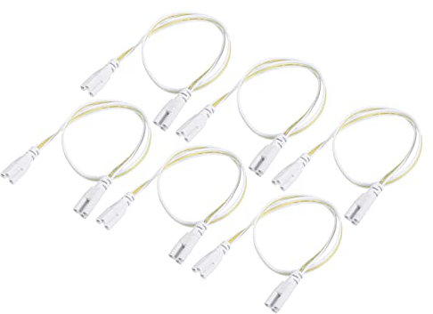 YOKIVE 10Stk T5 T8 LED Röhre Anschluss Kabel Verlängerbares Kabel mit Doppeltem Ende Verbinden Licht Röhren Ideal für LED Integrierte Röhren (Weiß 1.64Ft)