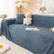 Mesnt Sofa Decken Bezug für Katzen Kratzfest, Chenille Waschbar Sofa Protection Cover Schonbezug Couch Weidenblatt-Muster, einfarbig Marineblau, 180x420CM