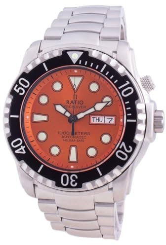 RATIO FreeDiver Helium-Safe 1000M Sapphire Automatic 1068HA96-34VA-ORG Men's Watch