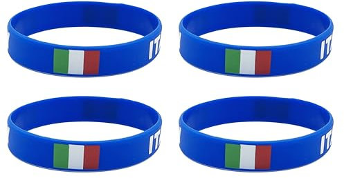 LLBFHH 4 Pcs Italy Italian Country Flag Rubber Bracelets, National Flag Silicone Bracelet, Rubber Wristbands Patriotic Decorations Gift