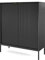 BETTSO - Kommode - mit hohen Beinen - 125 cm hoch - Mehrzweckschrank - Schrank Schlafzimmer - für Wohnzimmer, Schlafzimmer - 2-türig - Modern, Glamour Schwarz - mit schwarzen Griffen und Beinen