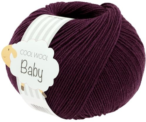 LANA GROSSA Cool Wool Baby | 100% Schurwolle Merino, filzfrei | Handstrickgarn aus 100% Schurwolle (Merino) | 50g Wolle zum Stricken & Häkeln | 220m Garn FB 329