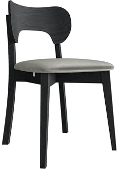 Mirjan24 Esszimmerstuhl Gamirut, B:48 x H:80 x T:51 cm, Stuhl aus Buchenholz für Esszimmer, 2 mal lackiert, Lack auf Wasserbasis, Gepolsterte Sitzfläche, Küchenstuhl (Schwarz/Magic Velvet 2217)