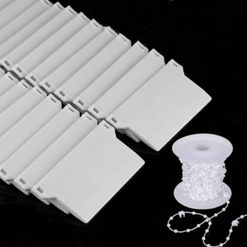50 Pack Vertical Blind Weights and 20m Chains For 89mm (3.5) - Replacement Spares Bottom Weights Slats Pack