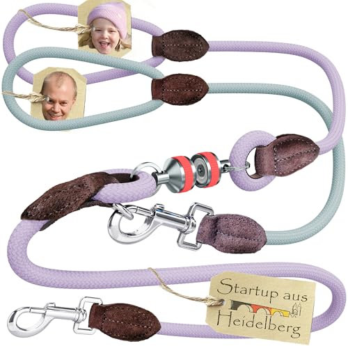 little Captain Zauberleine | kindersichere Hundeleine mit Magnetschlaufe | auch für Schul-, Therapie- und Begleithunde (Flieder Lila - Mint)