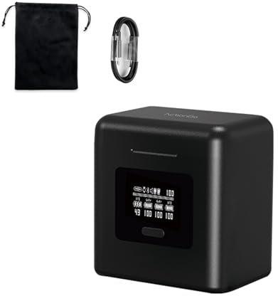 JOYSOG Chargeur de Batterie Rapide pour Action 3/Action 4/Go Pro Hero Black 12/11/10/9/8/7/6/5 Station de Charge de Batterie avec emplacements pour Cartes SD Misro