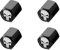 JNNJ 4 Stücke Totenkopf-Reifenventilkappen Für Auto, Autoventilkappen Personalisiert Großer Sechseckiger Tropfenteller Totenkopf Logo Autoteile, Auto-Ventilkappen Personalisiert Großer Hex(Schwarz)