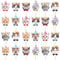 24Pcs Cat Cupcake Toppers Birthday, Cat Cake Decorations, Single Sided Kitten Face Cupcake Topper Picks, Cat Cupcake Toppers Decor for Baby Shower Supplies Birthday Party Favors (8 Style)