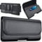 BOMEA Holster for iPhone 16 16e Pro 15 14 13 12 11 10 XR Xs X, Samsung Galaxy S25 S24 S23 5G - Cell Phone Belt Holder Case with Clip - ID Card Magnetic Pouch - Black
