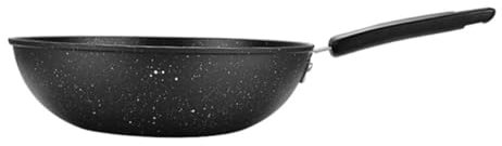 TOPBATHY Poêle Wok Pierre Maifan Renforcée Revêtement Antiadhésif Manche Isolant Thermique Batterie Cuisine Polyvalente Pour Cuisson à Domicile Et Professionnelle