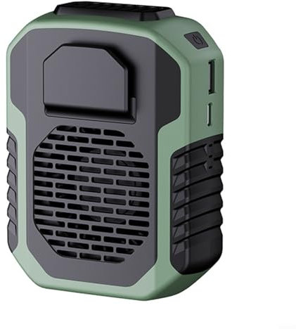 Emiif Ventilador portátil con clip de cintura de 6000 mAh, ventilador de cinturón recargable por USB, ventilador de refrigeración corporal manos libres, ventilador de refrigeración corporal de 3