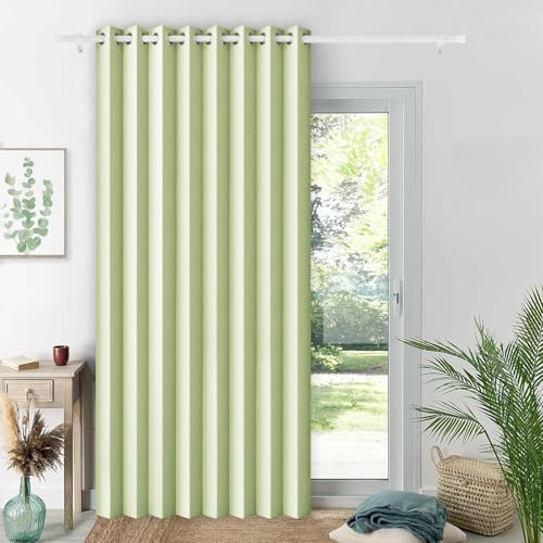 HMYI Magnetische Vorhänge aus Kunstleinen, 100% Verdunkelung, Akkordeon-Stil, Sichtschutz für Tür, Kleiderschrank, Raumteiler, 1 Paneel, B 60 x L 80, Grün