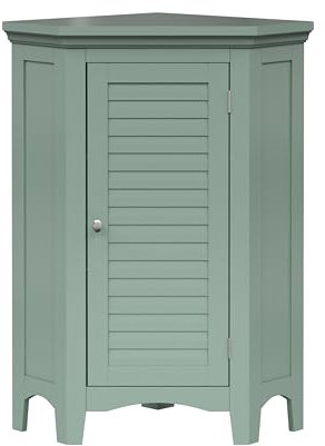 Elegant Home Fashions Glancy Eckschrank freistehend Salbeigrün Lamellentür