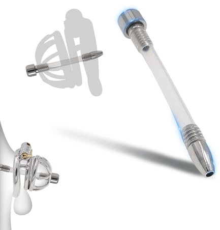 BDSMYOU Peniskäfig Zubehör,Dilator Harnröhre Edelstahl Silikon Hohl Penis Plug für Chastity Cage Male Keuschheitsgürtel,Harnröhren Dilatatoren Männer Katheter für Keuschheitskäfig Herren (6 * 85mm)