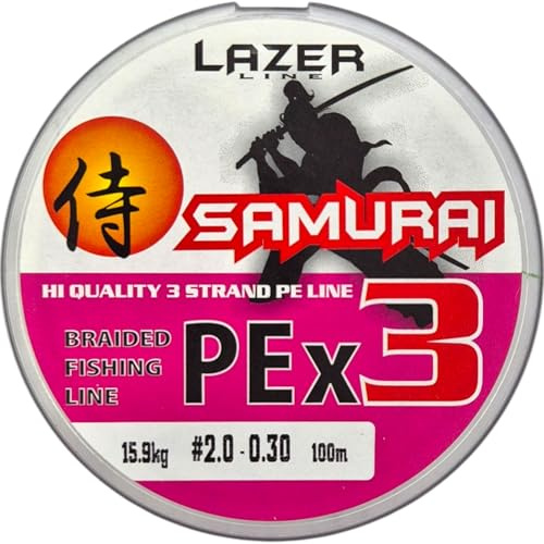LAZER LINE Angelschnur Geflochten PE X3 100m Dia 0,30mm Schnur Test 15,9kg | 3fach Geflochtene - Angelsehne - Braided Fishing Line - Rundgeflochtene Angelschnüre - Angeln auf Karpfen Hecht Barsch Wels