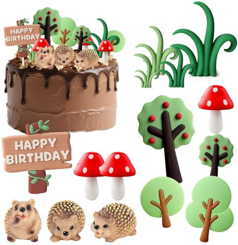 Set Décoration Gâteau Hérisson, Décoration Gâteau Anniversaire Enfants Animaux, Hérisson Gâteau Topper Figure Décor, Animaux Forêt Mini Ornement, Pour Garçon Fille Woodland Accessoires Thème Fête