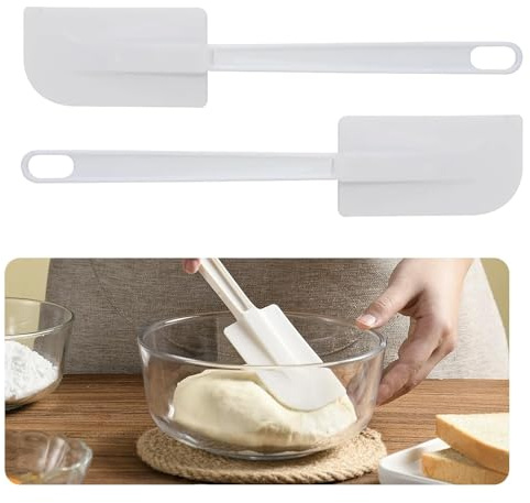 Ensemble de 2 Spatules en Caoutchouc de Haute Qualité pour Pâtisserie Professionnelle - Outils de Cuisine Polyvalents, Palette de 9 cm, Idéales pour Mélanger et Étaler (Longueur 24 cm, 2 Pièces)