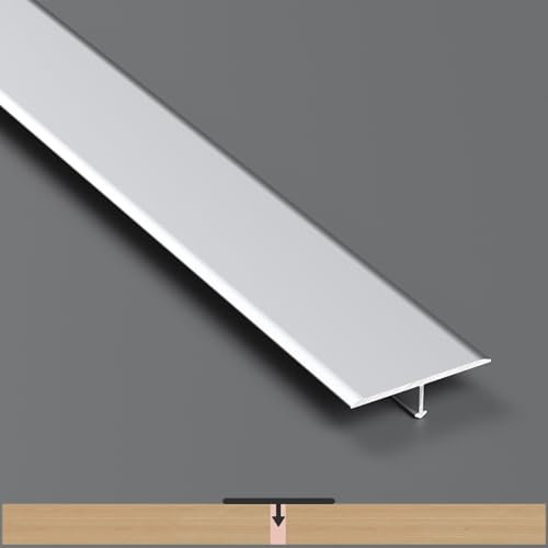 3 PCS Baguettes De Finition En T En Aluminium 0,9 M × 3/4/5/6 CM, Barre De Seuil De Porte, Profilés Métalliques En T Pour Transitions De Sol Entre Seuils Carrelages Sols Bois Tapis(Silver,90cmx3cm)
