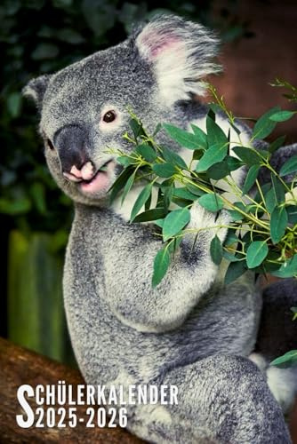 Schülerkalender 2025/2026: Koala - 1 Tag 1 Seite Ideal Für Grundschule, Mädchen, Jungen, Teenager Mit Schulferien, Stundenplan, Kalender und Mehr | Von August 2025 Bis Juli 2026