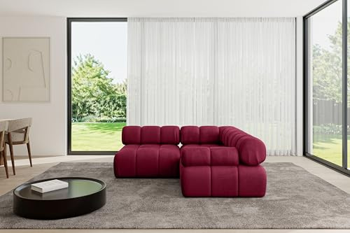 ALTDECOR Modulares Sofa Ecksofa in L-Form Corner modular Sofa Eckcouch Couch Wohnlandschaft Cauchsofa Polstersofa Mende-L1-190x190x70 cm Bordeauxrot