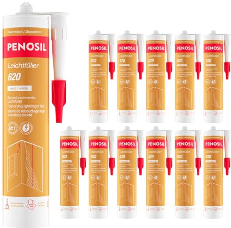 PENOSIL Leichtfüller 620 – 12 x 300 ml weißer Schnellspachtel für schnelle & saubere Reparaturen