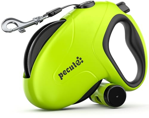 Pecute Hundeleine 8m, Rollleine für Hunde, 360° Verhedderungsfreier Leinenverlängerung, Anti-Rutsch-Griff & Schnellbremsknopf, Geeignet für Hunde bis zu 50kg Gewicht