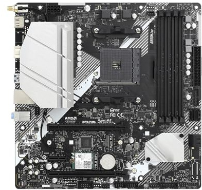 Carte mère Fit For ASRock B550M/AC compatible avec les processeurs Ryzen 5 3600, 5600G, 5700X, 5700X3D et 5800X3D, 4 emplacements mémoire DDR4 4733 MHz, M.2 NVMe, format mATX, AM4 carte mere