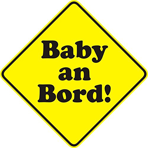 iSecur Baby an Bord Auto Aufkleber neutral 10 x 10 cm Scheibe - kfz105 | Baby an Bord Auto-Aufkleber, gut sichtbar und bittet Fahrer um Rücksicht, selbstklebend, UV-wetterfest, waschanlagenfest