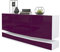 Vladon Sideboard City, Made in Germany, Weiß matt/Brombeer Hochglanz - Moderne Kommode für Ihr Wohnbereich (178 x 72 x 38 cm)