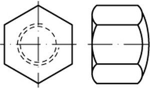 DIN 917 A 2 Sechskant-Hutmuttern, niedrige Form - Abmessung: M30 (1 Stück)