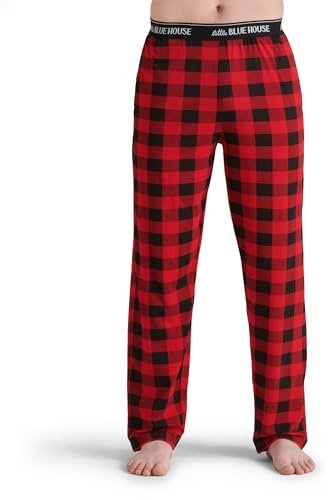 Little Blue House Herren Jersey Pajama Pants Pyjamahose, Buffalo Plaid, X-Large