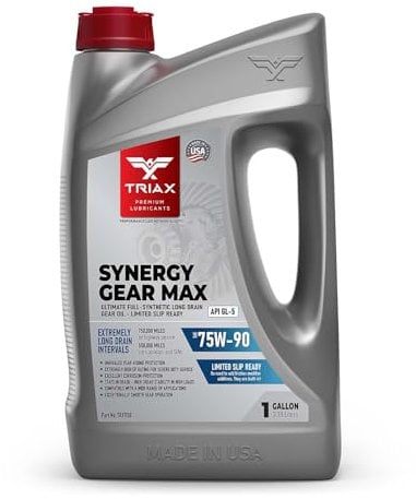 TRIAX Synergy Gear Max 75W-90 GL-5 Lubrificante Totalmente Sintetico per Cambi Manuali e Differenziali a Slittamento Limitato, Transmissioni, Ingranaggi Ipoidi, Differenziali, Assali (1 gallone)