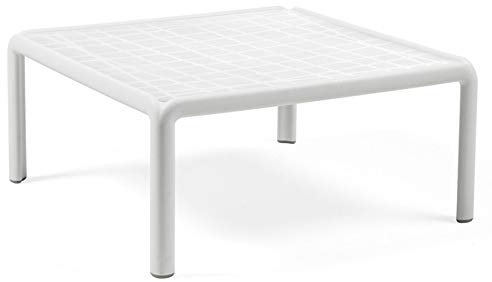 Unbekannt Nardi Tisch 70 cm Komodo Weiß Kaffeetisch Basso aus Polypropylen Fiber-Glass