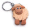 Onwomania Porte-clés en bois pendentif mouton moufflon animal lumineux en laine breloque