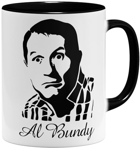 OM3® kultige Schuhverkäufer Kaffee-Tasse mit Gesichtsausdruck - Kultmotiv - Keramik Becher - 11oz 325ml - Beidseitig Bedruckt - Schwarz