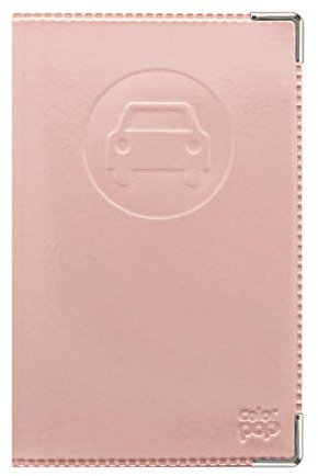 Color Pop - Porte-papiers Voiture Jeune Conducteur (Old Rose) - Fabrication française - en PVC - Tous permis - 13,8 x 9 x 0,5 cm