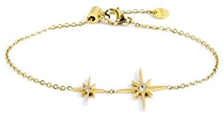 BRACCIALE MARLU DOPPIO PENDENTE ROSA DEI VENTI PVD ORO 33BR0013G