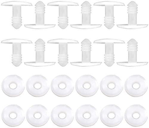 TOAOB 50 Sätze Puppen Gelenke Weiß Kunststoff Puppengelenke Tier Gelenke Teddygelenke 20mm Gelenkscheiben DIY Puppe Herstellung Zubehör für Marionette Häkeltiere Bastelbedarf