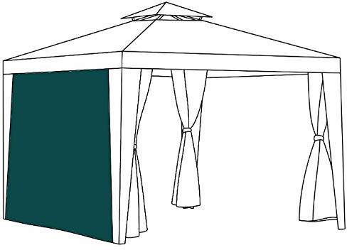 Gardenista Replacement Gazebo Curtain | Weather-Resistant Windproof Outdoor Curtain | Blackout Pergola Shade | Durable, Green