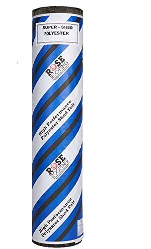 Rose Roofing Black Heavy Duty Shed Roofing Felt 25 Year Life Expectancy 5m x 1m (Black)