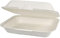 200 Bio Menüboxen Außerhaus Mitnahme Klappboxen Premium ungeteilt Bagasse Zuckerrohr kompostierbar 24x20x8cm (HP4 Maß) - Inkl. Lizenz gemäß VerpG in D