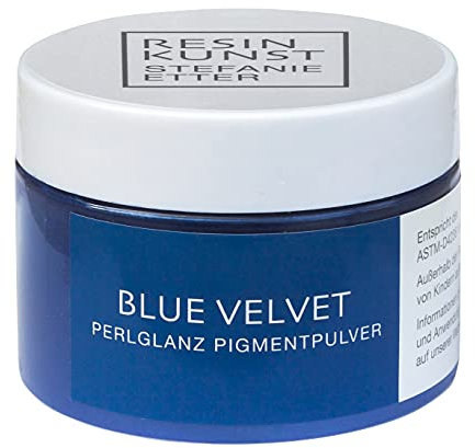 Resin Kunst Perlglanz Pigmentpulver, Blue Velvet, 50 g, Mica Pulver, Farbpigmente, Farbe für Kunstharz, Epoxidharzfarbe in blau