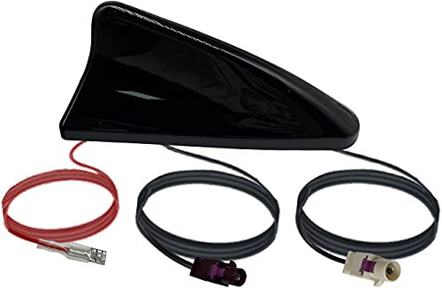 Vecys Dab Dab + Antena Coche Aleta Tiburón Radio FM/Am Amplificador Señal Fakra F a Fakra B Conexión Techo del Coche Dab Radio Estéreo Digital Coche 5m Cable RG174 Vehículo Radio Digital Coche