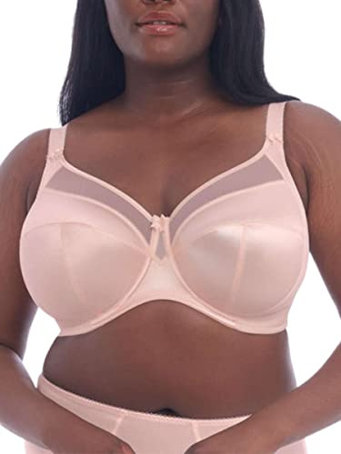 Goddess Women's Keira Underwire Banded Bra Full Coverage, Sheer, Pearl Blush, 34JJ
