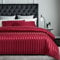 Damier Satin Bettwäsche 220x240cm Rot Seidig glänzend gestreift Bettwäsche Set 3-teilig hochwertiges Luxus Bettbezug mit verdecktem Reißverschluss und 2 Kissenbezüge 80 × 80 cm, Weinrot