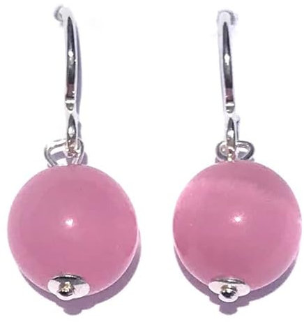 ORECCHINI COLORATI IN ARGENTO (ROSA QUARZ)